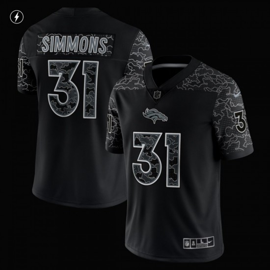 Justin Simmons Denver Broncos Nike RFLCTV Limited Jersey - Black