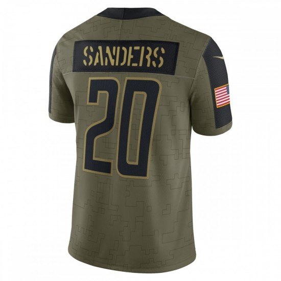 Barry Sanders Detroit Lions Nike 2021 Salute To Service Retired Player Limited Jersey - Olive