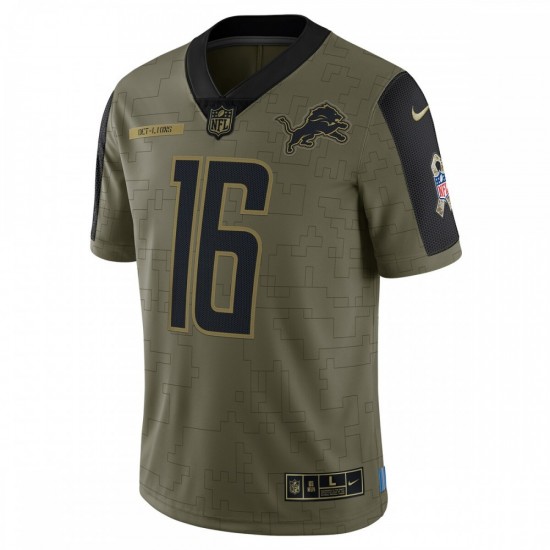 Jared Goff Detroit Lions Nike 2021 Salute To Service Limited Player Jersey - Olive