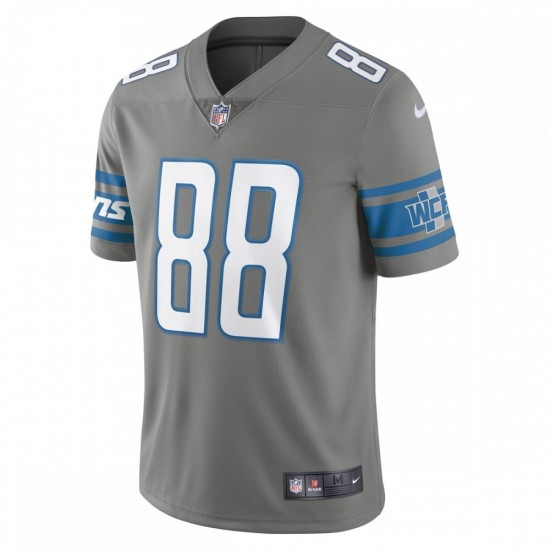 T.J. Hockenson Detroit Lions Nike Vapor Limited Jersey - Steel