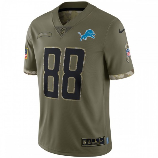 T.J. Hockenson Detroit Lions Nike 2022 Salute To Service Limited Jersey - Olive