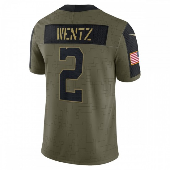 Carson Wentz Indianapolis Colts Nike 2021 Salute To Service Limited Player Jersey - Olive