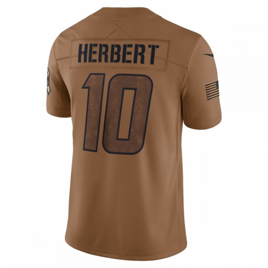 Justin Herbert Los Angeles Chargers Nike 2023 Salute To Service Limited Jersey - Brown