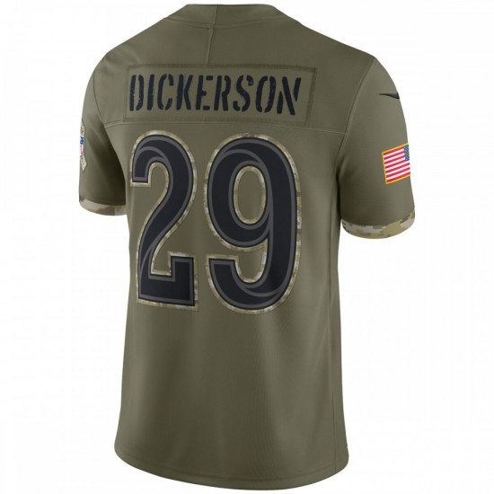 Eric Dickerson Los Angeles Rams 2022 Salute To Service Retired Player Limited Jersey - Olive