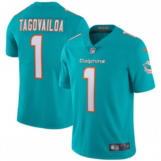 Tua Tagovailoa Miami Dolphins Nike Vapor Limited Jersey - Aqua