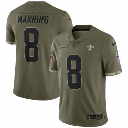 Archie Manning New Orleans Saints 2022 Salute To Service Retired Player Limited Jersey - Olive