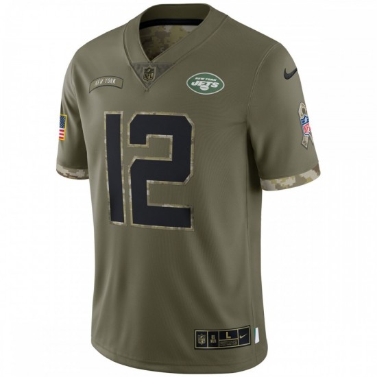 Joe Namath New York Jets 2022 Salute To Service Retired Player Limited Jersey - Olive