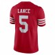 Trey Lance San Francisco 49ers Nike Vapor Limited Jersey - Scarlet