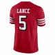 Trey Lance San Francisco 49ers Nike Vapor F.U.S.E. Limited Alternate 1 Jersey - Scarlet