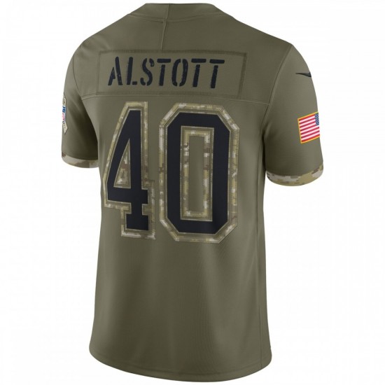 Mike Alstott Tampa Bay Buccaneers 2022 Salute To Service Retired Player Limited Jersey - Olive