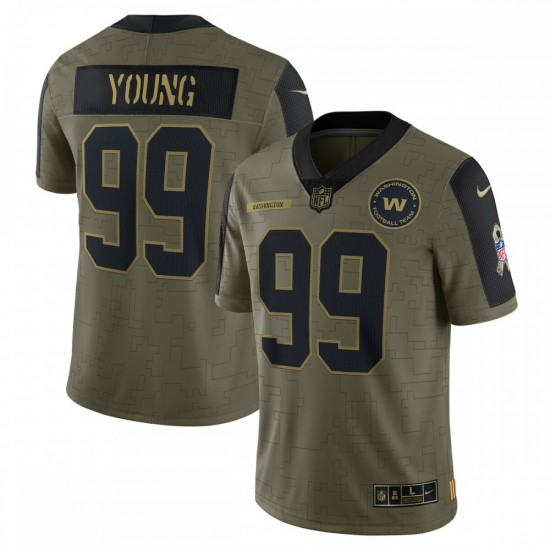 Chase Young Washington Football Team Nike 2021 Salute To Service Limited Player Jersey - Olive