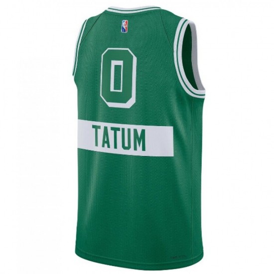 Men's Boston Celtics Jaylen Tatum #0 Nike Green 2021/22 Swingman Jersey - City Edition