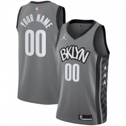 Brooklyn Nets Jordan Brand Swingman Custom Jersey - Statement Edition - Gray