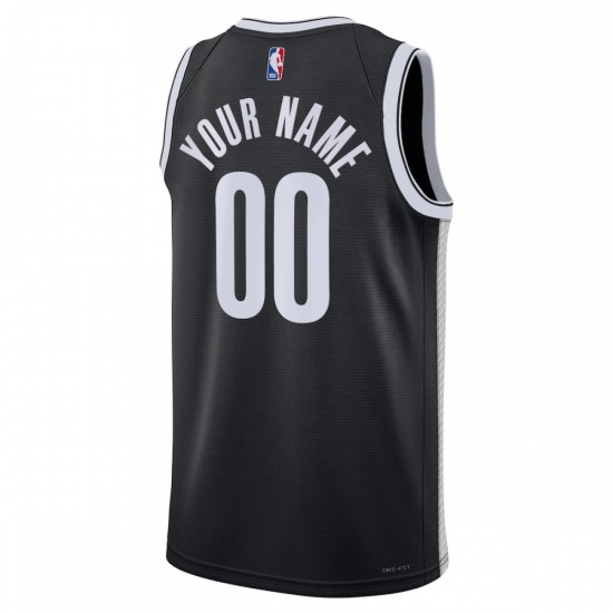 Brooklyn Nets Nike Unisex 2022/23 Swingman Custom Jersey Black - Icon Edition