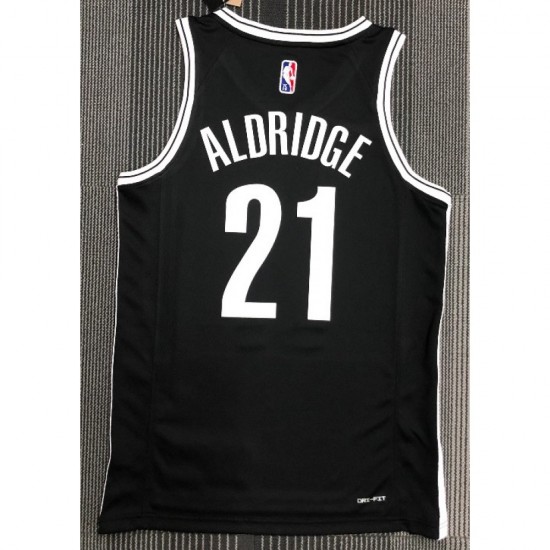 Men's Brooklyn Nets LaMarcus Aldridge #21 Nike Black 2021 Swingman NBA Jersey - Icon Edition