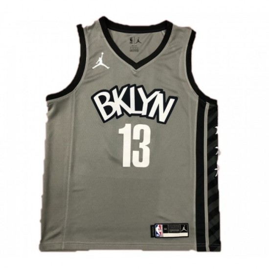 Men's Brooklyn Nets James Harden #13 Jordan Gray 2020/21 Swingman Jersey - Statement Edition