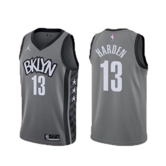 Men's Brooklyn Nets James Harden #13 Jordan Gray 2020/21 Swingman Jersey - Statement Edition