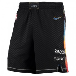 Men's Brooklyn Nets Nike Black 2020/21 Swingman Shorts - City Edition