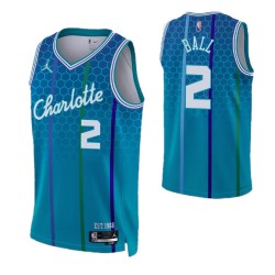 Men's Charlotte Hornets LaMelo Ball #2 Nike Blue 2021/22 Swingman NBA Jersey - City Edition