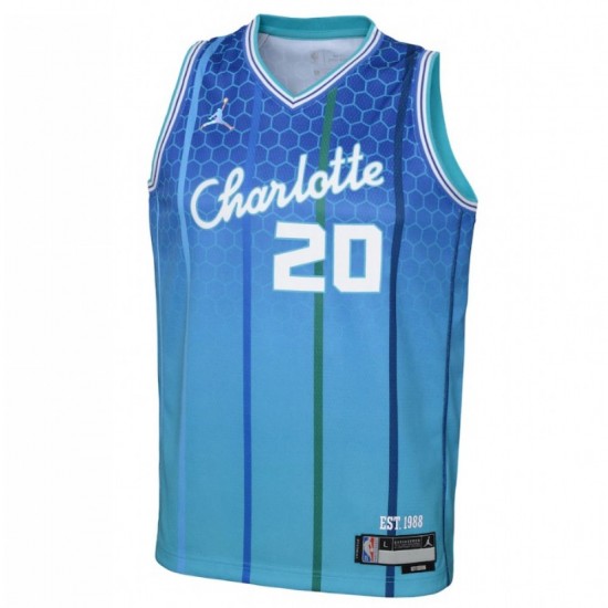 Men's Charlotte Hornets Gordon Hayward #20 Nike Blue 2021/22 Swingman NBA Jersey - City Edition