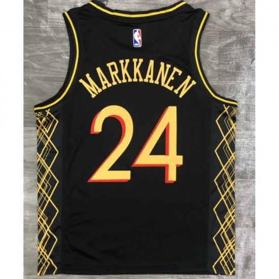 Men's Chicago Bulls Lauri Markkanen #24 Nike Black 2020/21 Swingman Jersey - City Edition