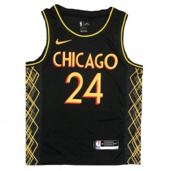 Men's Chicago Bulls Lauri Markkanen #24 Nike Black 2020/21 Swingman Jersey - City Edition