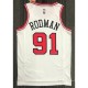 Men's Chicago Bulls Dennis Rodman #91 Nike White 2021/22 Swingman NBA Jersey - Icon Edition