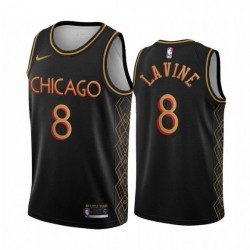 Men's Chicago Bulls Zach LaVine #8 Nike Black 2020/21 Swingman Jersey - City Edition