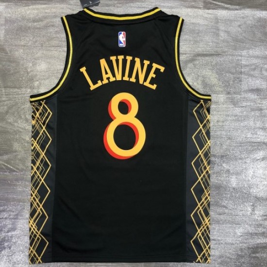 Men's Chicago Bulls Zach LaVine #8 Nike Black 2020/21 Swingman Jersey - City Edition