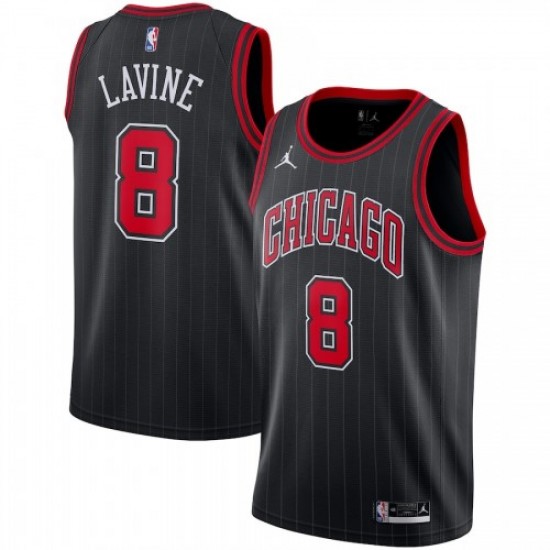 Men's Chicago Bulls Zach LaVine #8 Jordan Black 2020/21 Swingman Jersey - Statement Edition