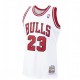 Men's Chicago Bulls Michael Jordan #23 Throwback Mitchell & Ness White 1997-98 Hardwood Classics Player Jersey