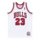 Men's Chicago Bulls Michael Jordan #23 Throwback Mitchell & Ness White 1997-98 Hardwood Classics Player Jersey