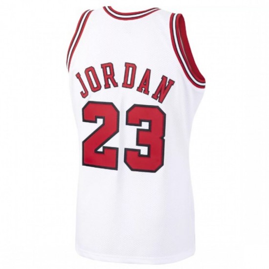 Men's Chicago Bulls Michael Jordan #23 Throwback Mitchell & Ness White 1997-98 Hardwood Classics Player Jersey