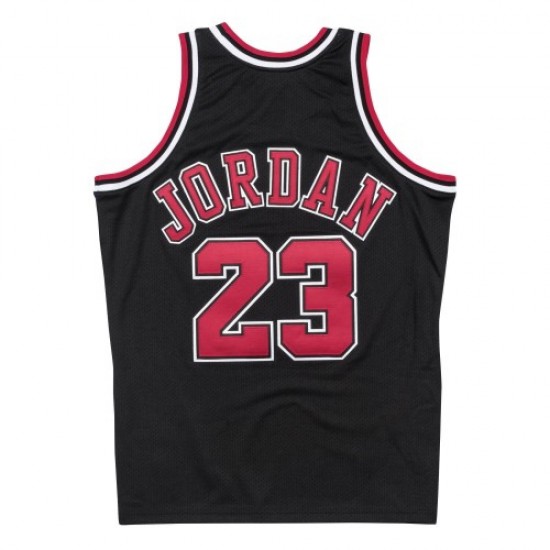 Men's Chicago Bulls Michael Jordan #23 Throwback Mitchell & Ness Black 1997-98 Hardwood Classics Player Jersey