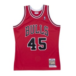 Men's Chicago Bulls Michael Jordan #45 Throwback Mitchell & Ness Red 1994-95 Hardwood Classics Player Jersey