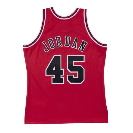 Men's Chicago Bulls Michael Jordan #45 Throwback Mitchell & Ness Red 1994-95 Hardwood Classics Player Jersey