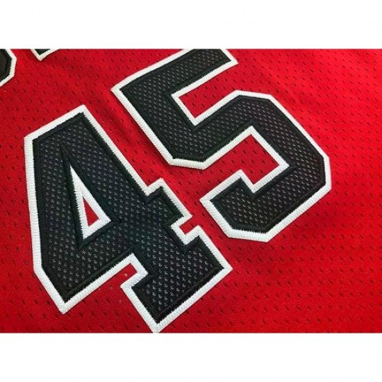 Men's Chicago Bulls Michael Jordan #45 Throwback Mitchell & Ness Red 1994-95 Hardwood Classics Player Jersey