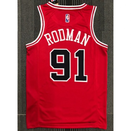 Men's Chicago Bulls Dennis Rodman #91 Nike Red 2021 Swingman NBA Jersey - Icon Edition