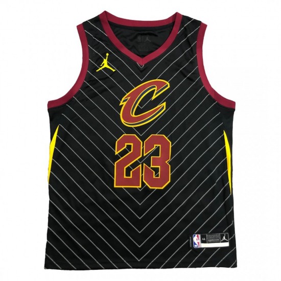 Men's Cleveland Cavaliers Lebron James #23 Jordan Black Swingman Jersey - Statement Edition