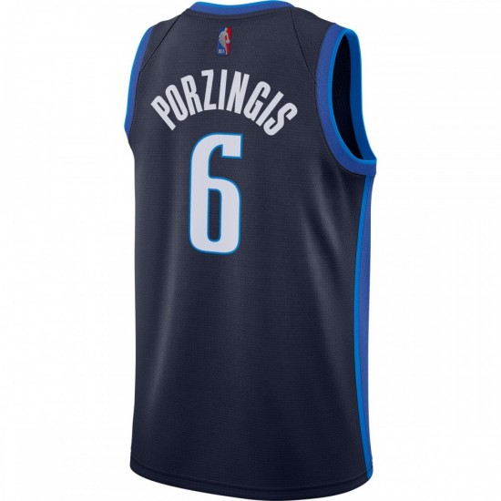 Kristaps Porzingis Dallas Mavericks Nike 2020/21 Swingman Player Jersey Navy - Earned Edition