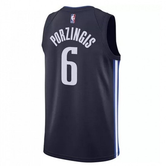 Men's Dallas Mavericks Kristaps Porzingis #6 Navy Finished Swingman Jersey - Statement Edition