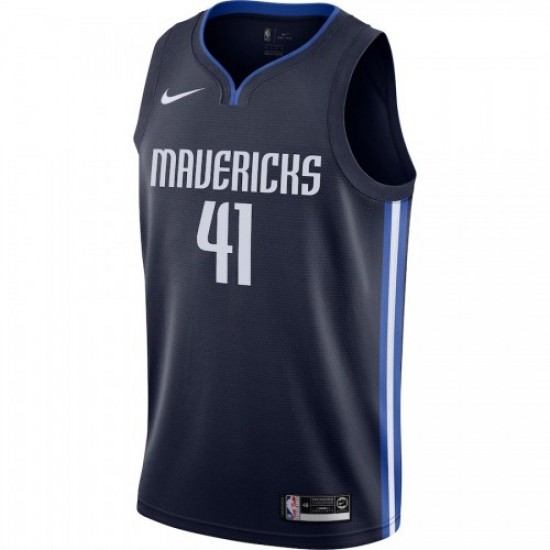 Men's Dallas Mavericks Dirk Nowitzki #41 Nike Navy Finished Swingman Jersey - Statement Edition