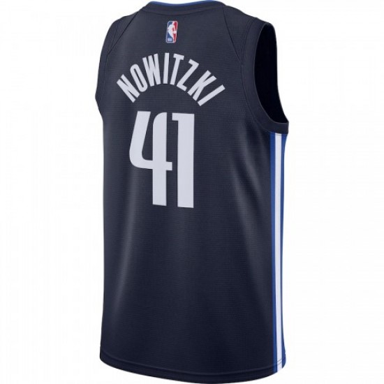 Men's Dallas Mavericks Dirk Nowitzki #41 Nike Navy Finished Swingman Jersey - Statement Edition