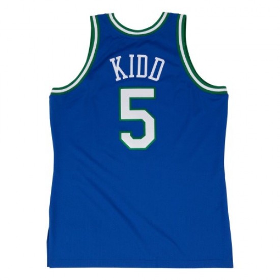 Men's Dallas Mavericks Jason Kidd #5 Throwback Mitchell & Ness Blue 1994-95 Hardwood Classics Jersey