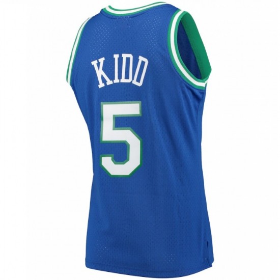 Men's Dallas Mavericks Jason Kidd #5 Throwback Mitchell & Ness Blue 1994-95 Hardwood Classics Jersey