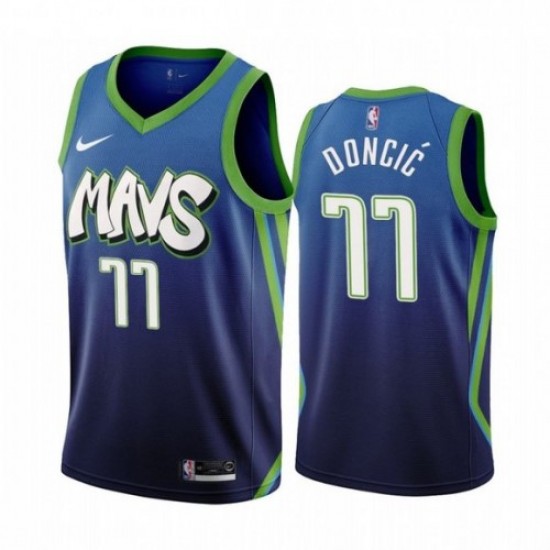 Men's Dallas Mavericks Luka Doncic #77 Nike Blue 202021 Swingman Jersey - City Edition