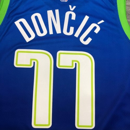 Men's Dallas Mavericks Luka Doncic #77 Nike Blue 202021 Swingman Jersey - City Edition