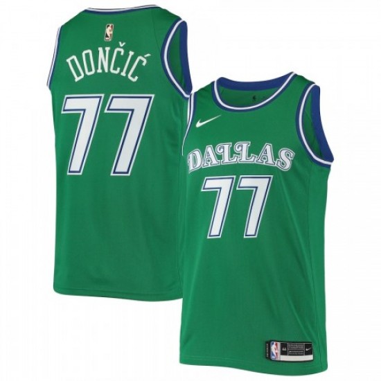 Men's Dallas Mavericks Luka Doncic #77 Green Hardwood Classics 2020/21 Jersey - Classic Edition