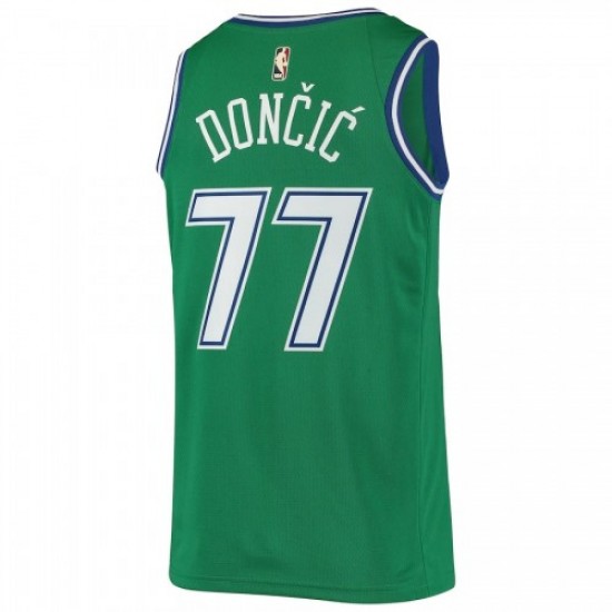 Men's Dallas Mavericks Luka Doncic #77 Green Hardwood Classics 2020/21 Jersey - Classic Edition