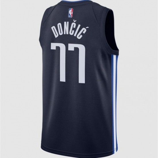 Men's Dallas Mavericks Luka Doncic #77 Navy Finished Swingman Jersey - Statement Editon